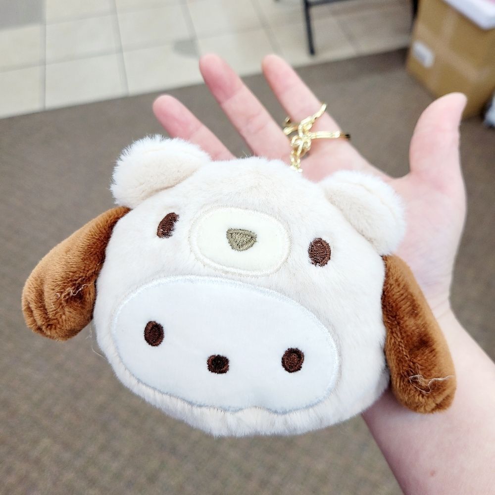 Brand New Pochacco White & Brown Pouch Bag Keychain